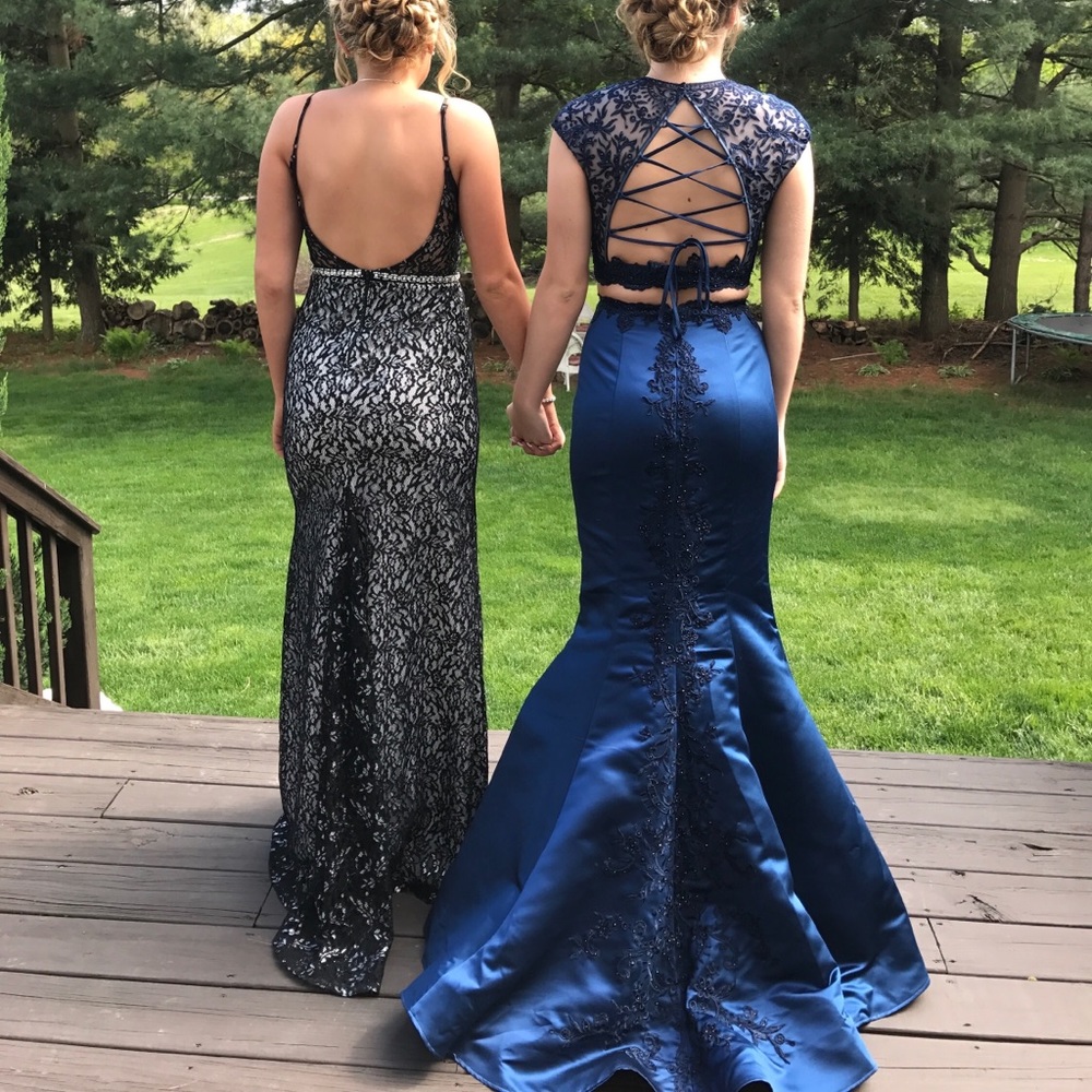 Blue Mori lee prom dress! size 2